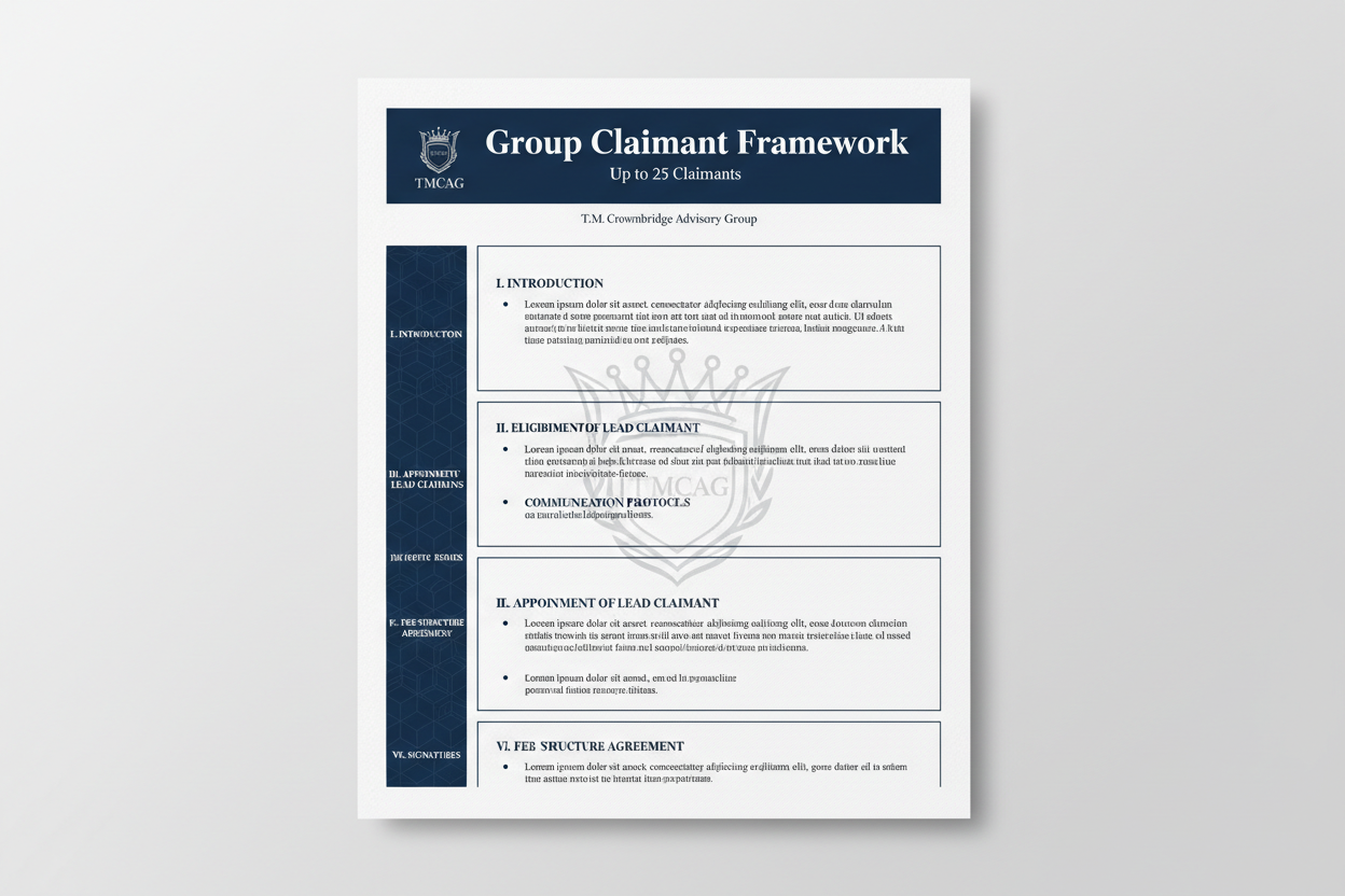 Group Claimant Framework

Up to 25 claimants: