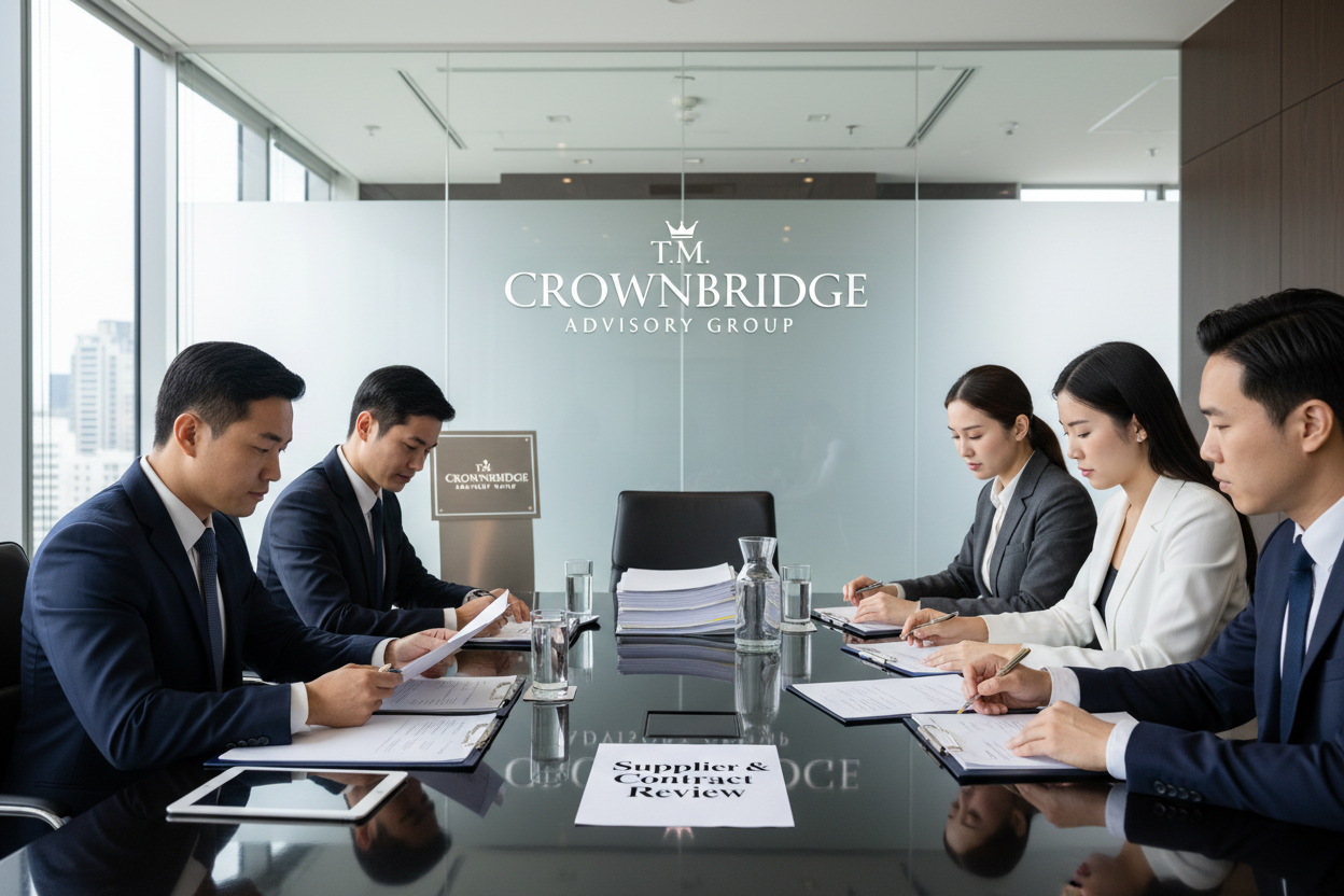 show an image and the company name in the image of the company doing Supplier & Contract Review Pack